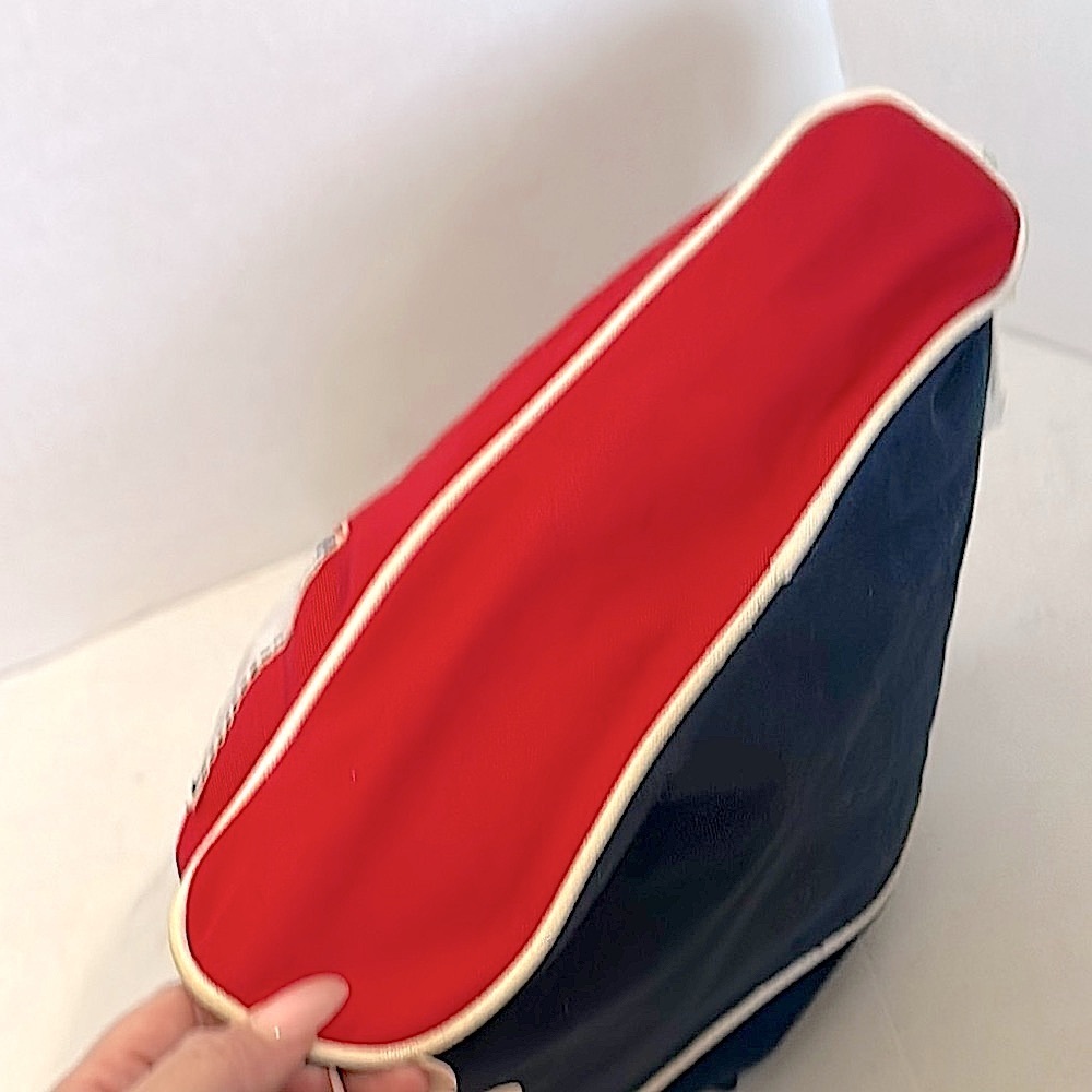 Red Star-Patterned Drawstring Bag Euc - image 8